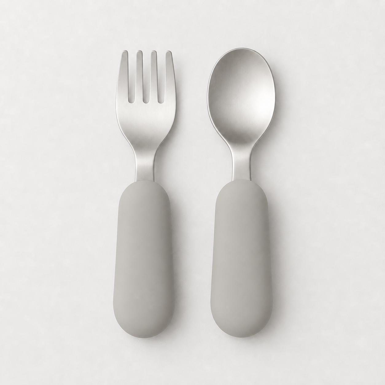 YumBella Stainless Steel Spoon & Fork Set in Pebble