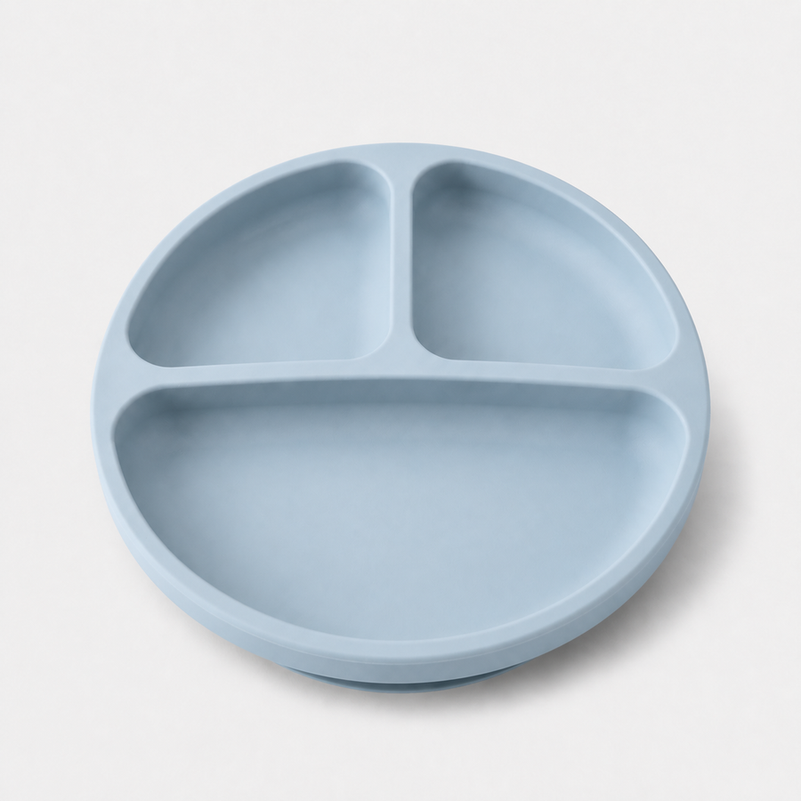 YumBella Silicone Suction Plate in Powder Blue