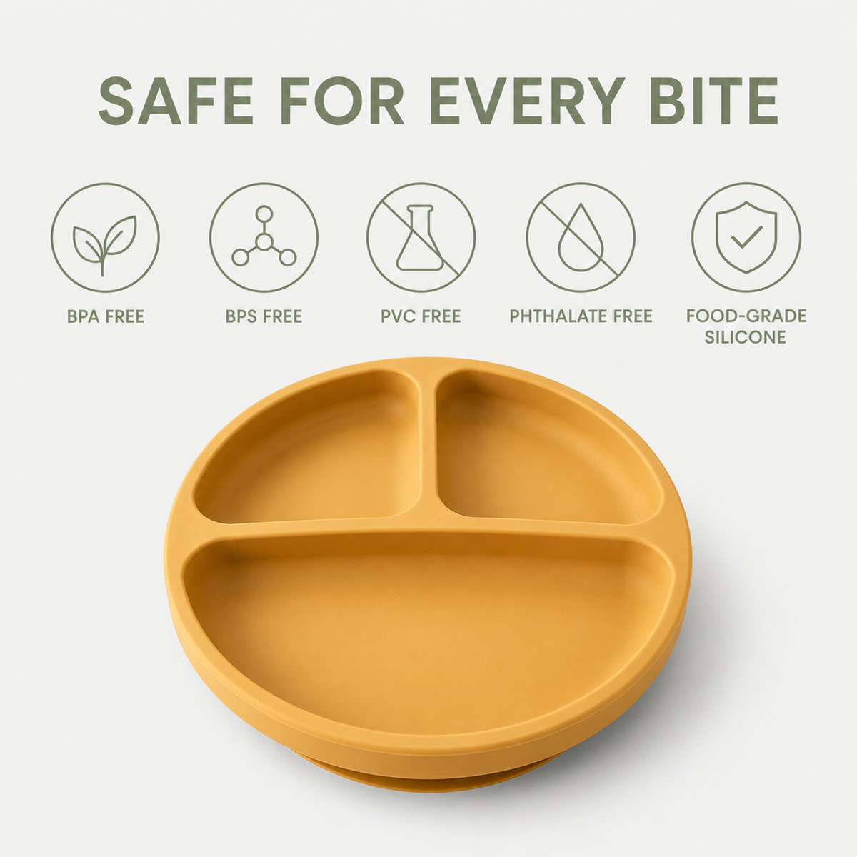 Materials and safety features of the YumBella Silicone Suction Plate