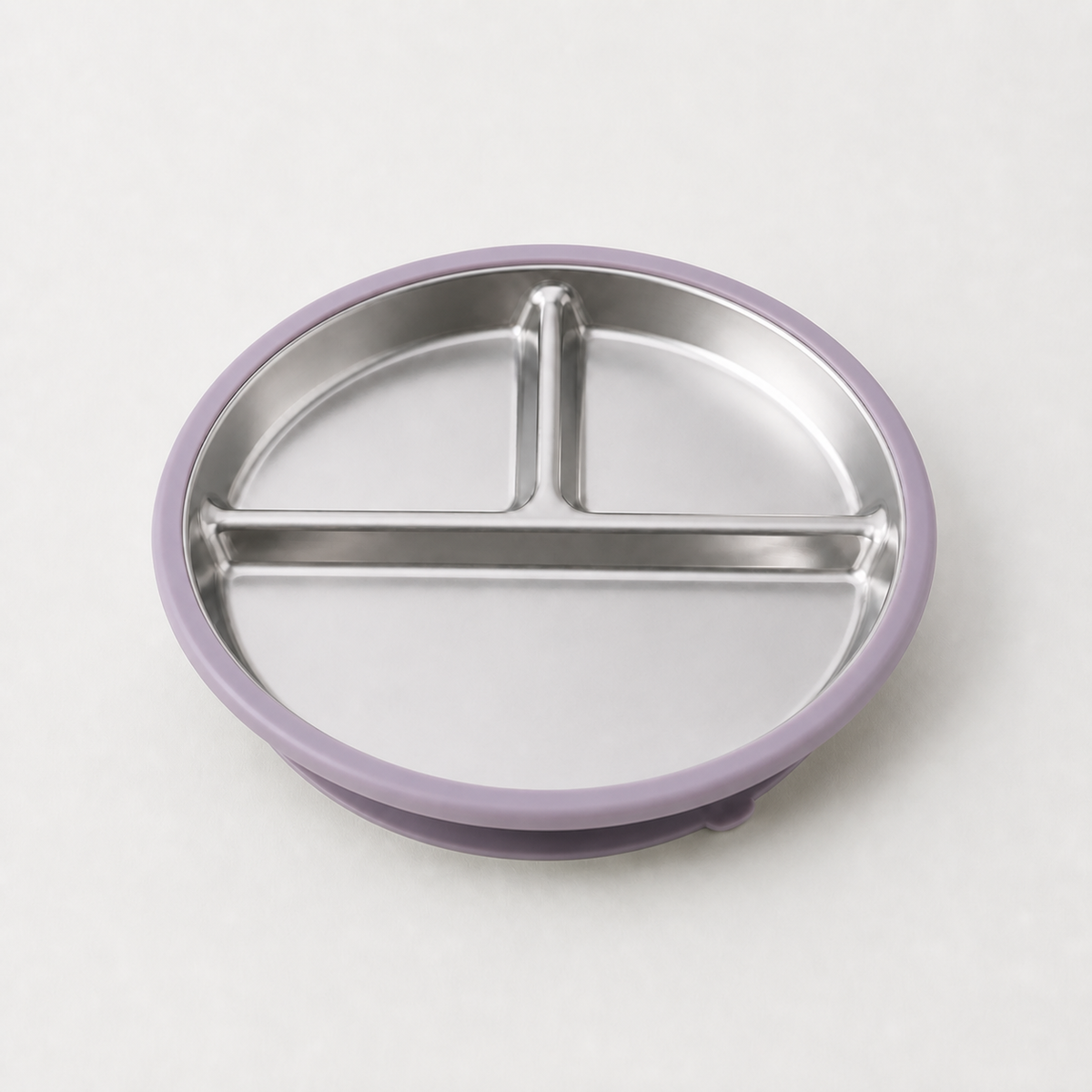 YumBella Stainless Steel Suction Plate in Dusty Lilac