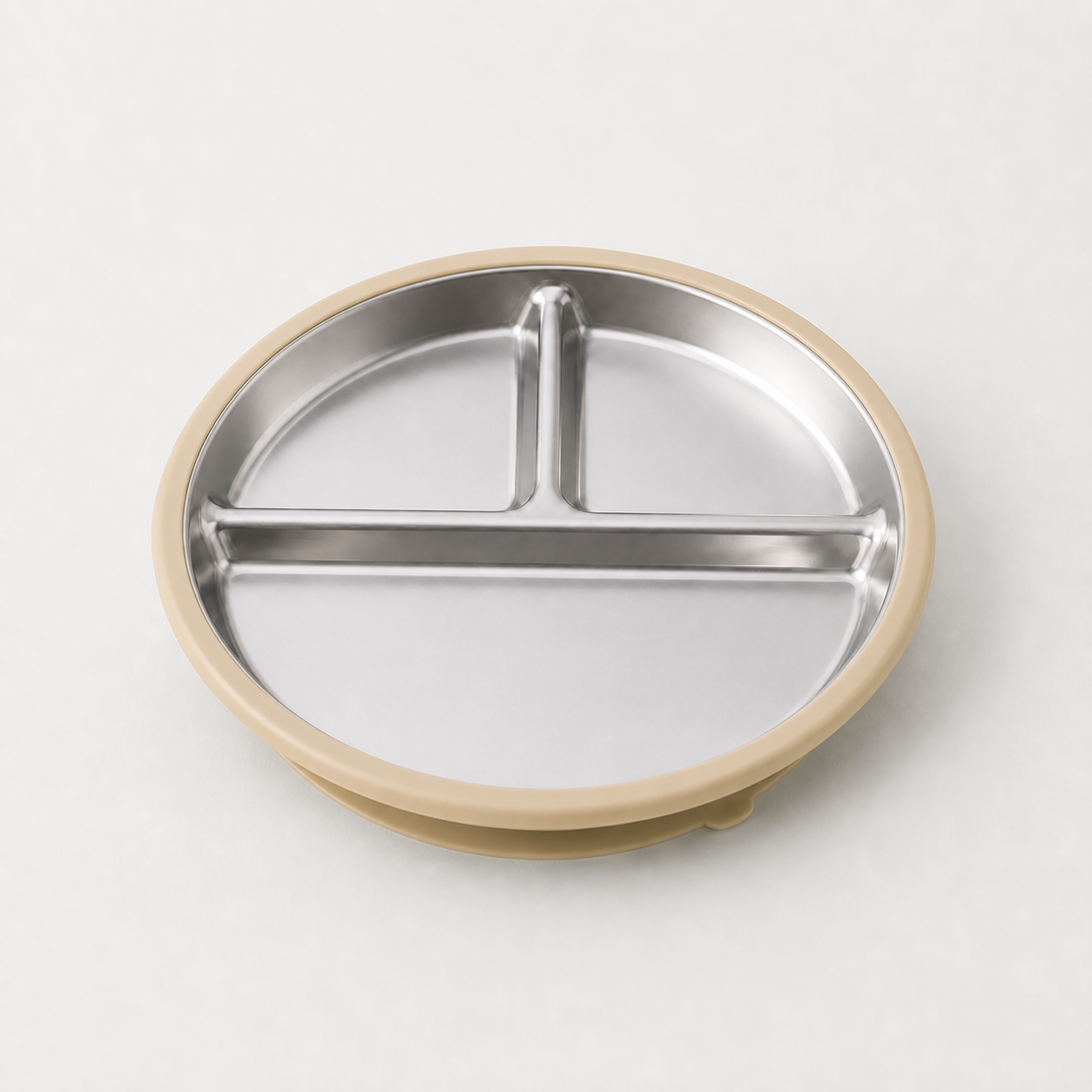 YumBella Stainless Steel Suction Plate in Beach Sand