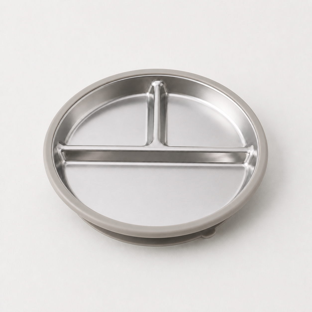 YumBella Stainless Steel Suction Plate in Pebble